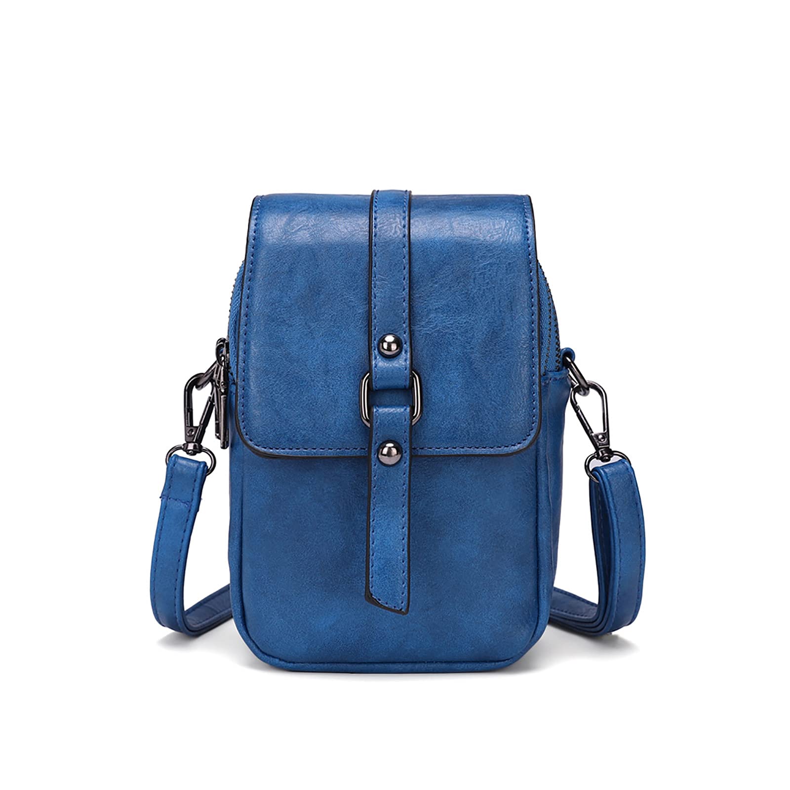 myfriday Women Vintage Crossbody Phone Bag Small Messenger Bag Shoulder Bag Handbag Wallet Purse 2 Main Pockets with Earphone Hole