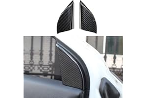 CEBAT 2PCS ABS Carbon Fiber A-Pillar Speaker Rings Cover Red Grain Front Door Horn Loudspeaker Decorations Circle Inner Trims For Honda HRV 2016-2022