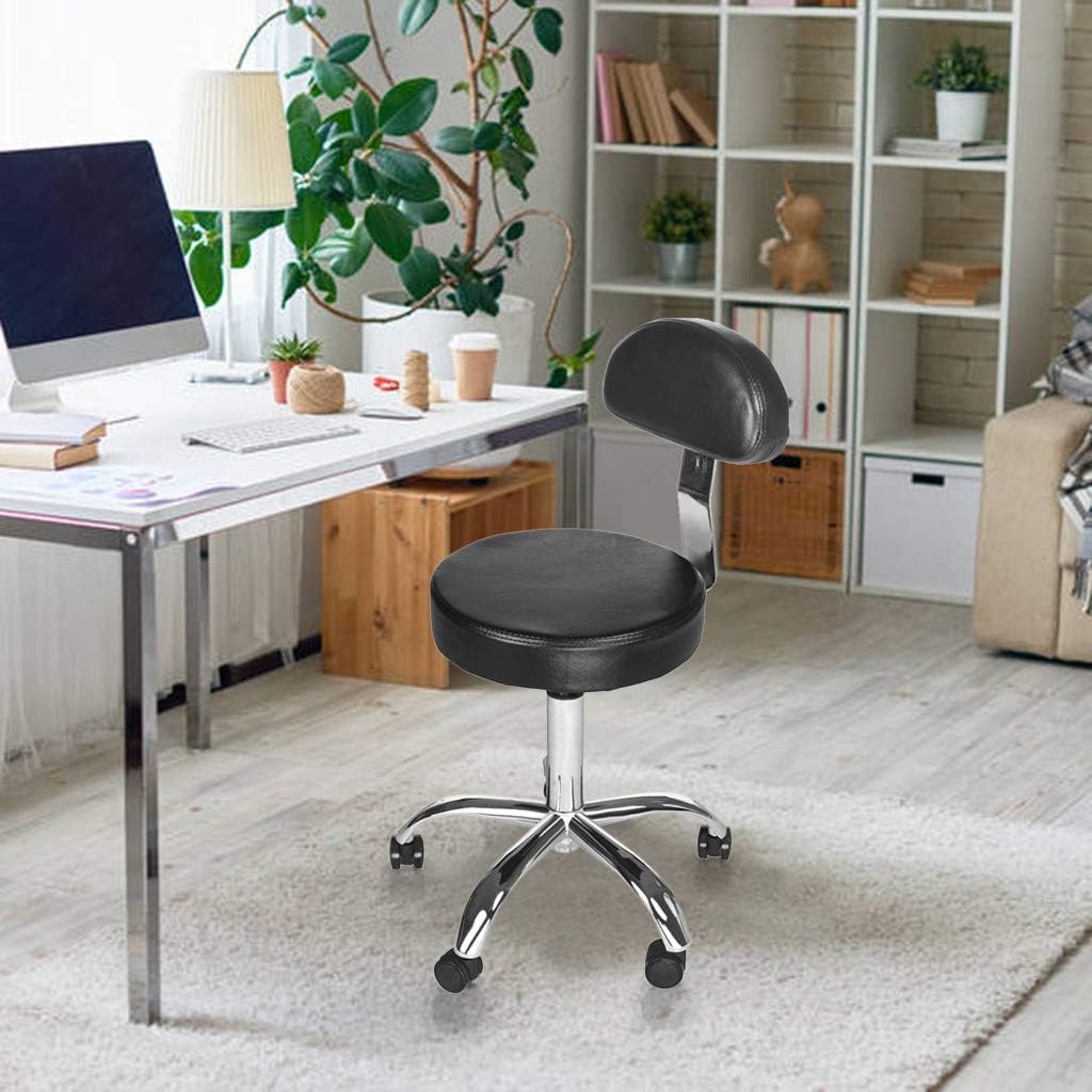 Funic US Fast Shipment Rolling Stool Drafting Chair with Backrest Salon Spa Stool Swivel Chair Tattoo Massage Stool,Adjustable Hydraulic Rolling Salon Stool Chair for Office Desk Home(Black): Clothing