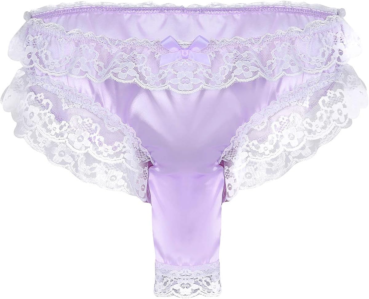 Sywiyi Herren Slip Glänzend | Mit Penishülse | Nylon Elasthan Unterwäsche Low Rise