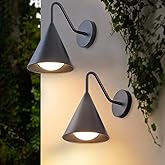 MIDLMJCOI Outdoor Wall Lights 2 Packs, Dark Sky Integrated LED Porch Wall Sconce, 13W 3000K Exterior Lighting Fixtures Wall M