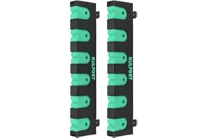 KULPORT Fishing Rod Rack Holders Wall-Mounted Fishing Pole Holder & Rack, Fishing Pole Holders for Garage & Boat 6-Rod Storage Racks(Horizontal Green, 1 Pair)