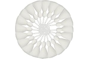 amokk Chunky Bookmark Tassels with Hanging Loop Small Tassels for Jewelry Making Hand Craft 4.3-inch 20 Pcs (White)