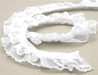Paspel, Rüschenband, Rüschen-Borte, nähen, Meterware, 1 Meter (weiß)