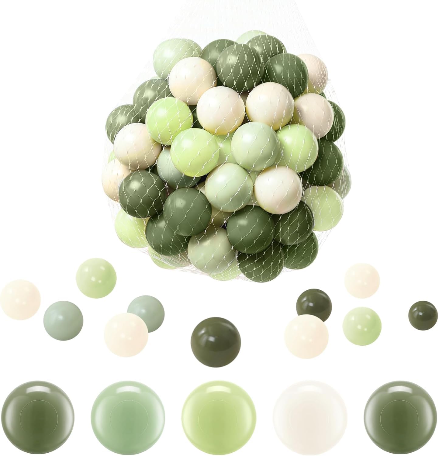 Photo 1 of FHRILEK Ball Pit Balls-Star Ball Pit Balls for Kids,Plastic Balls for Ball Pit, Crush Proof Play Balls BPA Free Non-Toxi (Olive-Color, 100PCS)