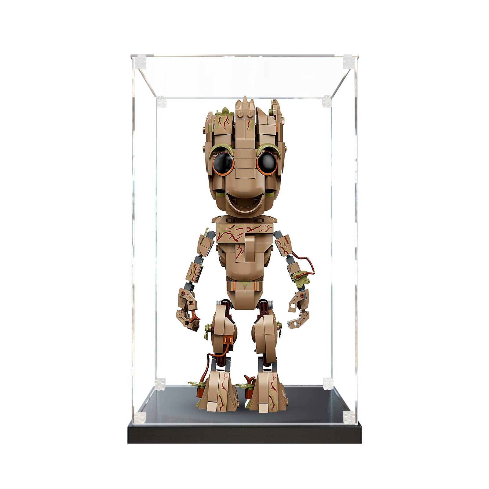 icuanuty Display Case for Lego 76217 I am Groot, for Lego 76249,43217,21000,21003,21013,21023,40334,76191,76223,10368,76297, Dustproof Acrylic Display Box for Models Collectables (No Model)