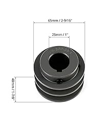QWORK 2AK251 Double Groove Pulley/Sheave, 2.55"OD