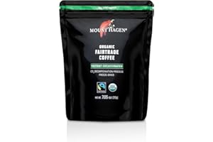 Mount Hagen 7.05oz Organic Freeze Dried Instant Decaf Coffee | Made From Organic Medium Roast Arabica Beans | Fair-Trade, Eco-friendly Instant Decaffeinated Coffee in Resealable Pouch Bag [7.05oz]