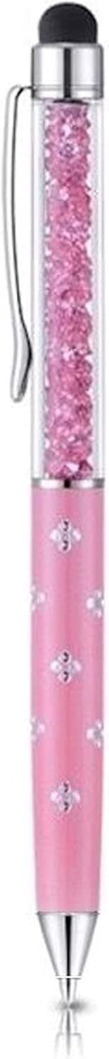 QUALITY 2-in-1 Capacitive Touchscreen Stylus and Ballpoint Pen with Crystals. FREE REFILL - UK SELLER (PINK) - Image 3