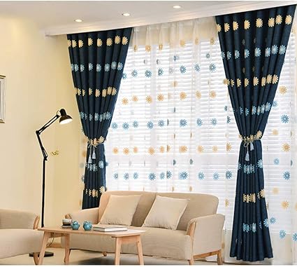 Amazon カーテン窓カーテンガーゼベッドルーム陰干し布プリーツブラインド遮光カーテン リビングルームバルコニー寝室装飾窓 色 青 サイズ さいず 1 W2 0 H2 7m Gspsl カーテン ブラインド 通販