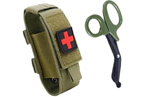 COZII Upgrade Tourniquet Pouch with Shear, Molle Tourniquet Holder, Tactical TQ Trauma Tourniquets Scissors(Without Tourniquet)