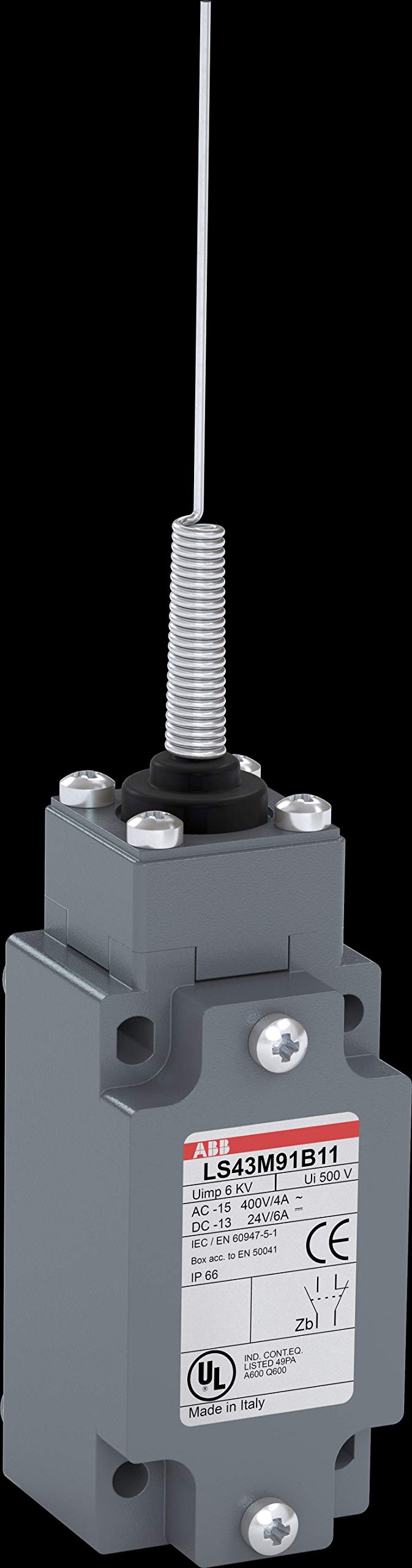ABB LS45M91B11 Snap Action Limit Switch, Spring Actuator, Zinc Alloy, 40mm, NC, NO (ABB1SBV013191R1211)