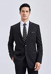 HISDERN Mens Ties Classic Black Tie and Pocket