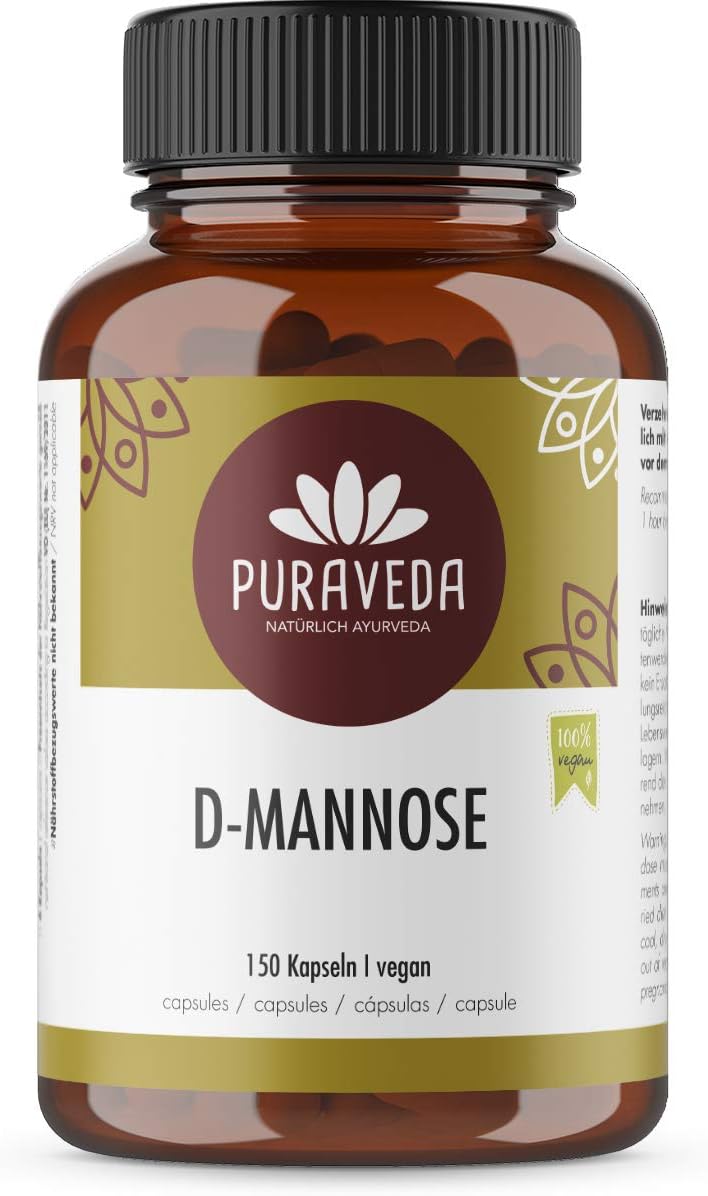 Mannose 150 Capsules - withot additives - vegan - No separating or filling agents - Packed in our manufactory in Germany