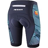 Womens Bike Shorts 4D Gel Pading Cycling Spinning Biker Bicycle Short with Pockets Wide Waistband