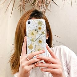 CEOKOK for iPhone XR Case Clear with Real Pressed