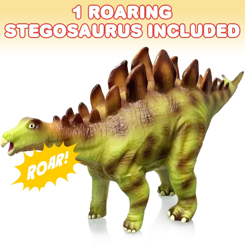 ArtCreativity Soft Stegosaurus Dinosaur Toy - Roaring Sounds, Large Soft Touch, Free Standing, Great for Kids' Imaginative Play