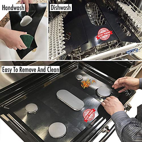 Samsung Stove Protector Liners - Stove Top Protector for Samsung Gas ranges - Customized - Easy Cleaning Stove Liners NX58M6630SS/AA - Thumbnail 2