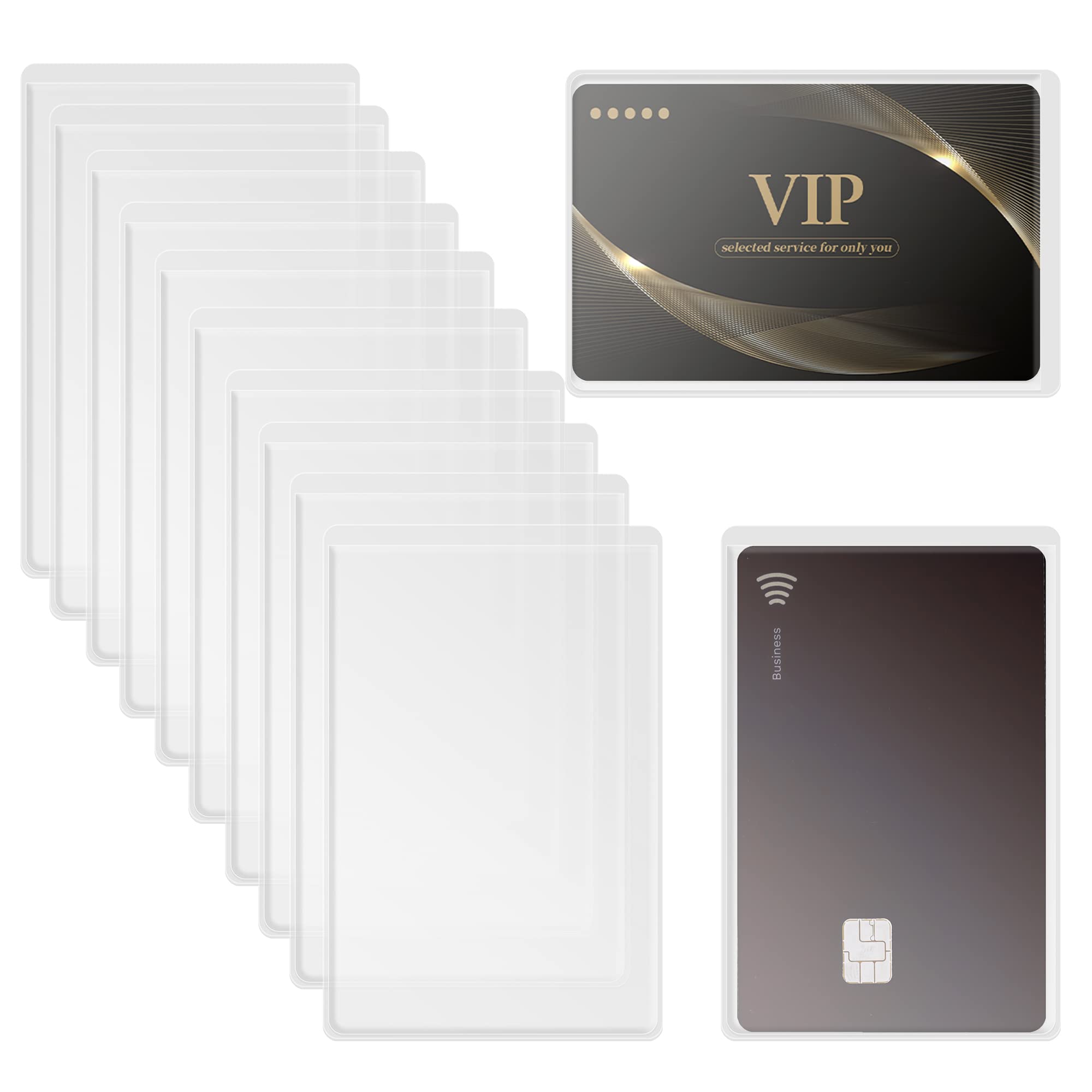 Photo 1 of 100 Pcs Waterproof New Medicare Card Holder Protector Sleeve for Credit Card License ID Business Card and Social Security ID Vertical Business Sleeves Frosted ID Protector
