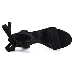 Womens Open Toe Ankle Tie Back Low Block Chunky
