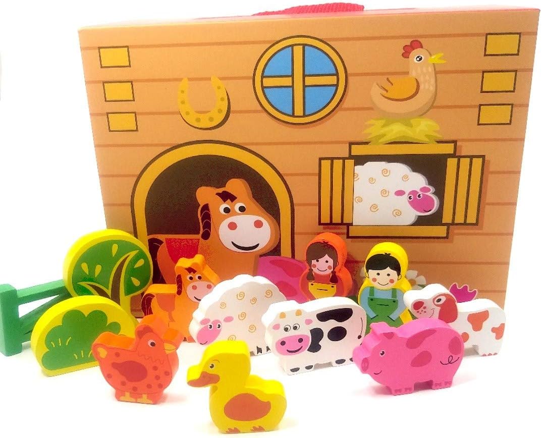Farm Wooden Animal Travel box barn, Have your own with pigs, cows ...