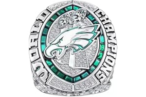 WLLhxyx Philadelphia Eagles Super Bowl Ring 2025 Replica - Heavy Duty Zinc Alloy Championship Jewelry, Adjustable Fan Gift for Men with Display Case