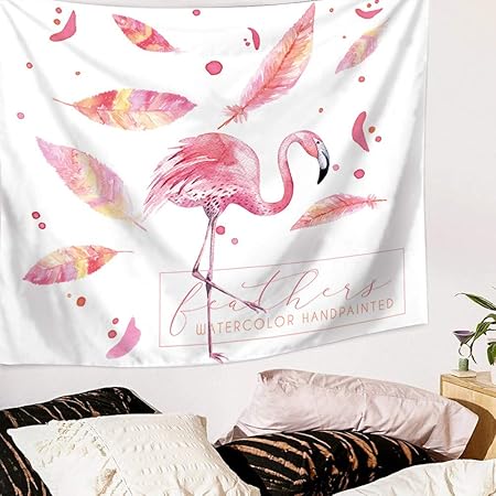 XiYunHan Tapestry, Manta Manta Flamingo Palm Leaf Tapestry ...