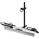 Young Electric Hitch Mount Single Bike Rack with Ramp for Electric Bike, 100 lbs. Capacity Bike Carrier for Truck, Trailer, R