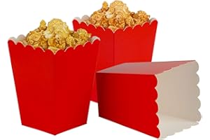 AIMTOHOME Red Popcorn Boxes Mini Paper Popcorn Box Cardboard Popcorn Container for Party, Pack of 24