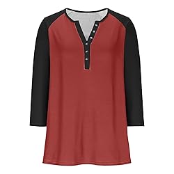 Womens 3/4 Sleeve Tops and Blouses Plus Size