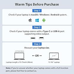 KYY Laptop Screen Extender, 14'' FHD 1080P USB-C