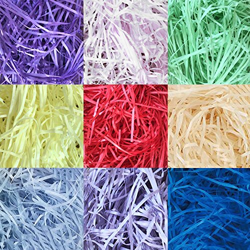 9 Pack Raffia Shredded Paper for Gift Wrapping Basket Gift Box Filling