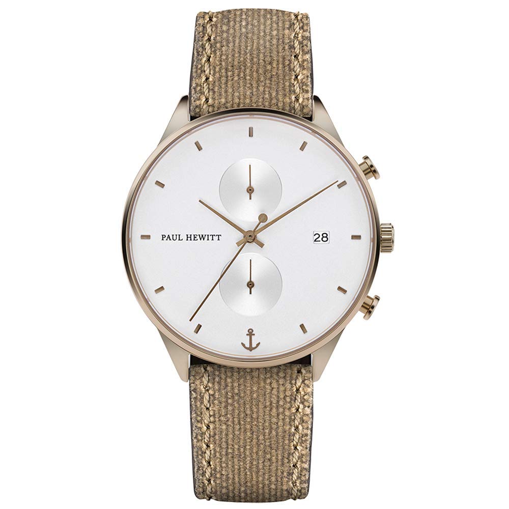 PAUL HEWITT Men Analog Quartz Watch with Canvas Strap PH-C-Br-W-47M