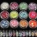 12 Colors Nail Glitter Ice Mylar Shell Foil Slice Nail Art Decoration Tools (12 color)