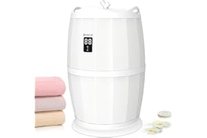 Keenray Towel Warmer, Bucket Towel Warmer for Bathroom, 4 Timer Settings, Fits Up to Two 40"X70" Oversized Towels, Bathrobes, Blankets, PJ's and More, White, CL25