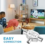 AXFEE 2-Way Digital TV Aerial Splitter 1 Male to 2 Female Shielded view 7