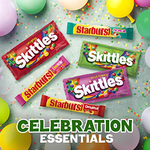 SKITTLES & STARBURST Full Size Variety Mix for Christmas Candy Gifts & Stocking Stuffers, 18 Count