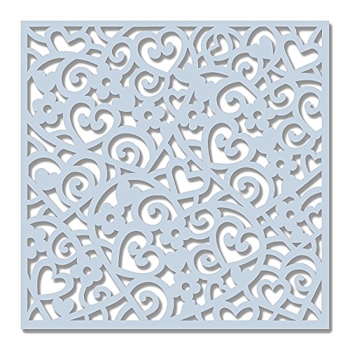 Sweet Dixie SDST0043 6" x 6" Stencil - Cascading Hearts, Off/White