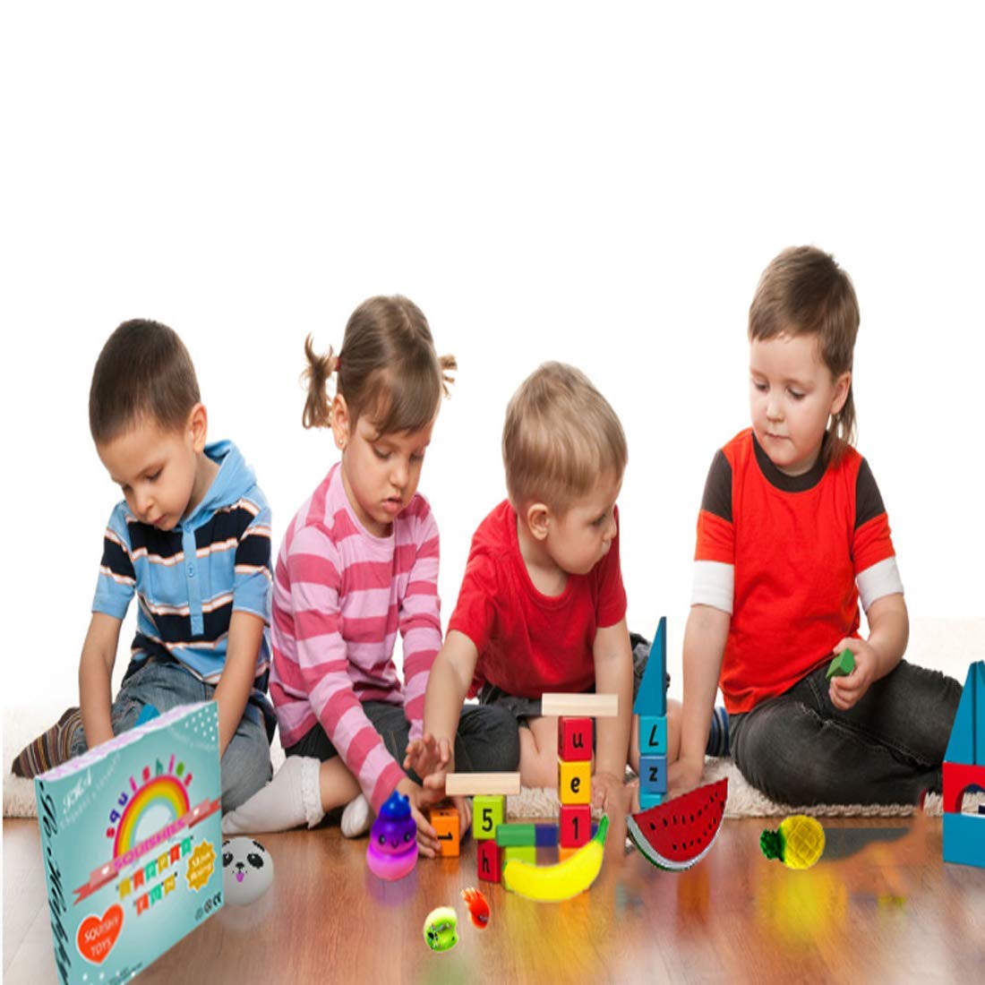 Squishies - Slow Rising Jumbo Squishies Pack，Squishies Toys for Boys/Girls/ and Scented Fruit Squishy Stress Relief Squeeze Soft Toys for Adults 5pcs.（Give Away 3 Small SQUISHIES，a Nice Greeting Card）