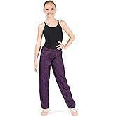 Body Wrappers Ripstop Pants for Dance, Hiking, Workouts and More - Unisex Youth Warm Up Pants for Boys and Girls - Style 071 (8-10, Black)