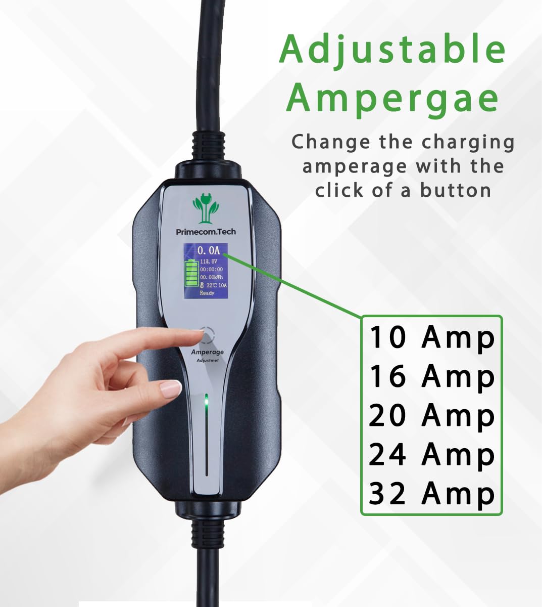 Level 2 Electric Vehicle (EV) Charger Amperage Adjustable