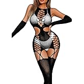 Kaei&Shi Sexy Outfits, Criss Cross, Hollow Out, Sheer Mesh Jumpsuit