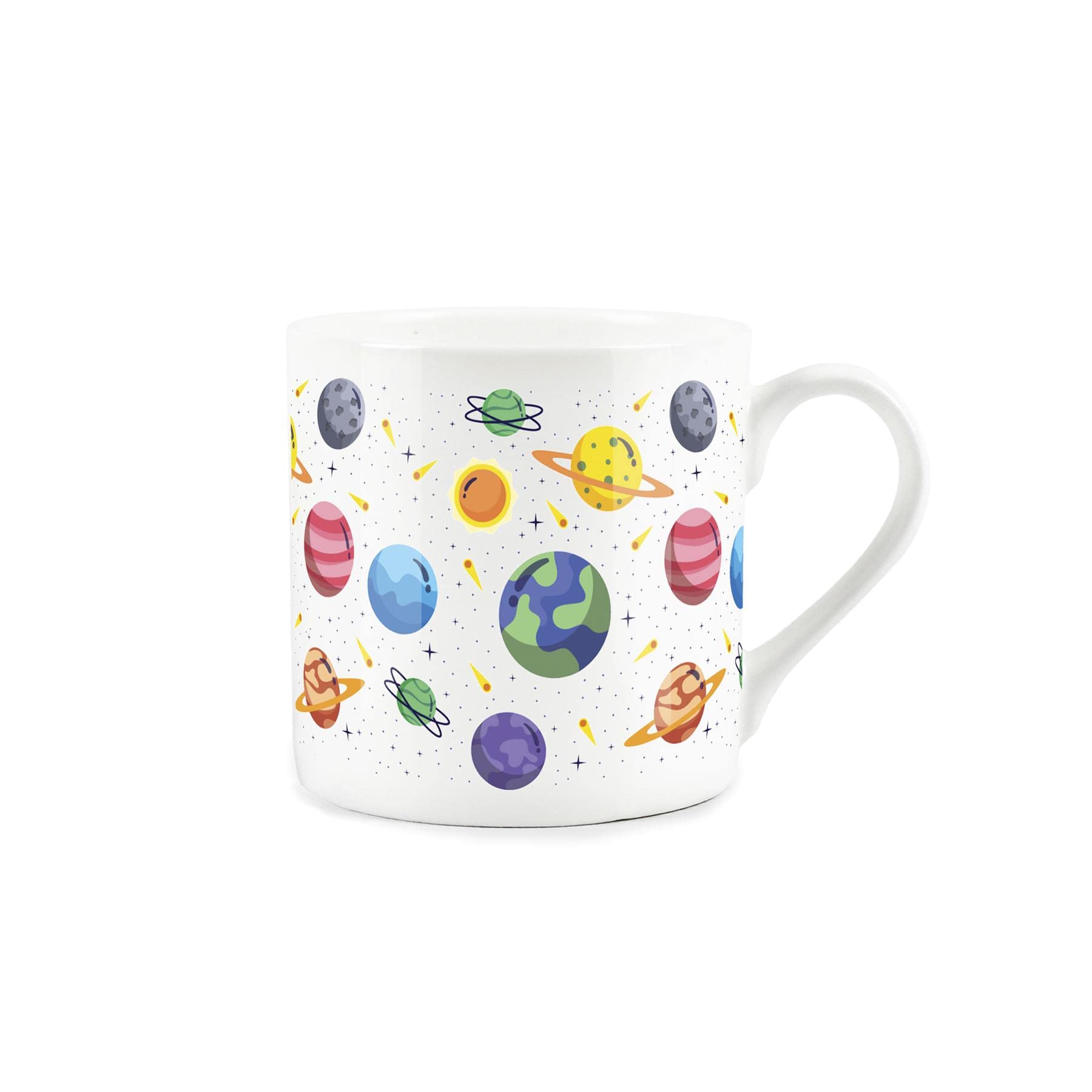 Purely Home Space Planets Mug - Colourful Bone China Tea/Coffee Science & Astrology Present Gift