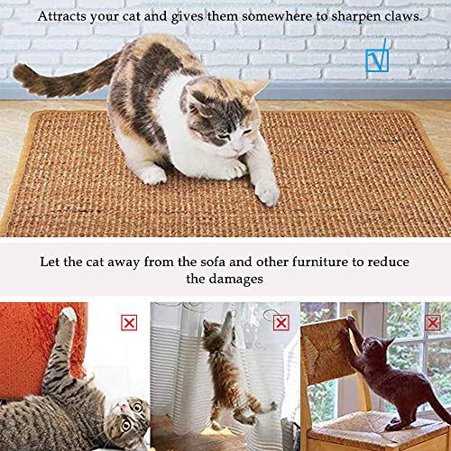 Cat Scratching Mat 100 Natural Sisal Scratcher Horizontal Scratching