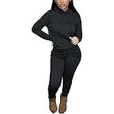 HBQ Two Piece Outfits For Women Casual Long Sleeve Hoodie Sweatshirts Jogger Sweatpants Tracksuit Sweatsuit Lounge Sets