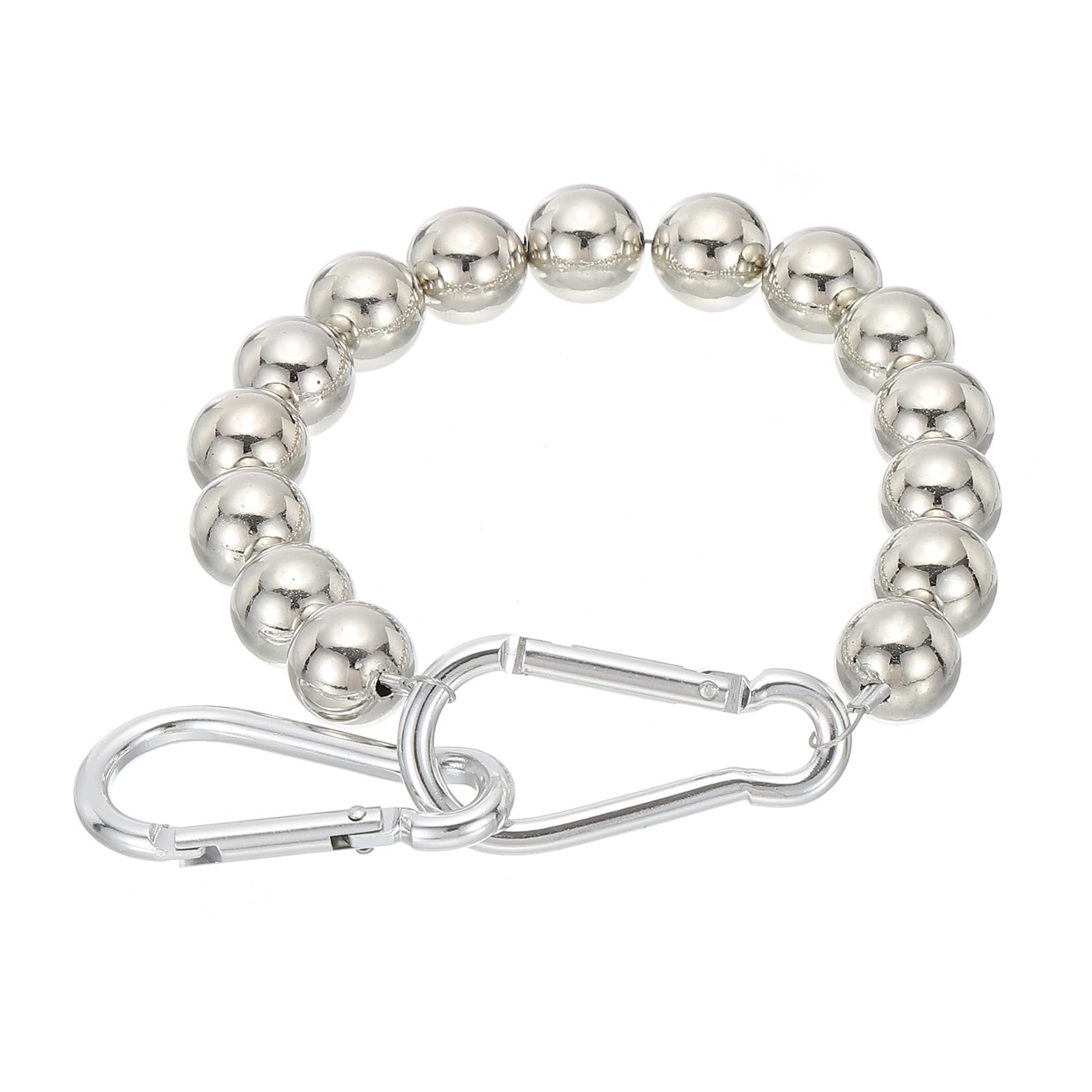 PATIKIL Flagpole Retainer Ring Flag Pole Accessories, Flag Beaded Mount Ring Keep Flag Close to Pole Weight with Stainless Steel Cable for Indoor Outdoor Flagpole, Silver Tone, 2.8"