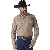 Wrangler Mens Sport Western Two Pocket Long Sleeve Snap Shirt