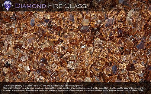 Diamond Fire Glass Fire Pit Fireplace 1 Pound Bag - Copper Crystal