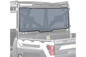 KEMIMOTO Smoke Tinted Rear Window, Pre-installed Back Windshield Compatible with Polaris Ranger XP 1000/Crew 2017-2025, Polaris Ranger 1000/Crew 2020-2025, Ranger XP 900/Crew 2013-2019