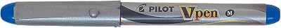 Pilot VPen Disposable Fountain Pen Silver Barrel 0.58 mm Blue Box of 12